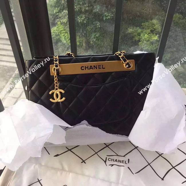 Chanel A57357 lambskin large shoulder handbag black bag 5912