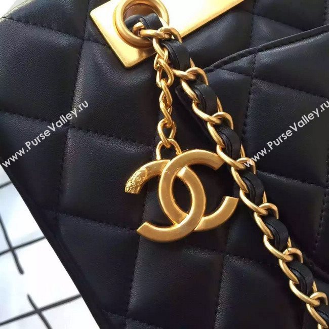 Chanel A57357 lambskin large shoulder handbag black bag 5912