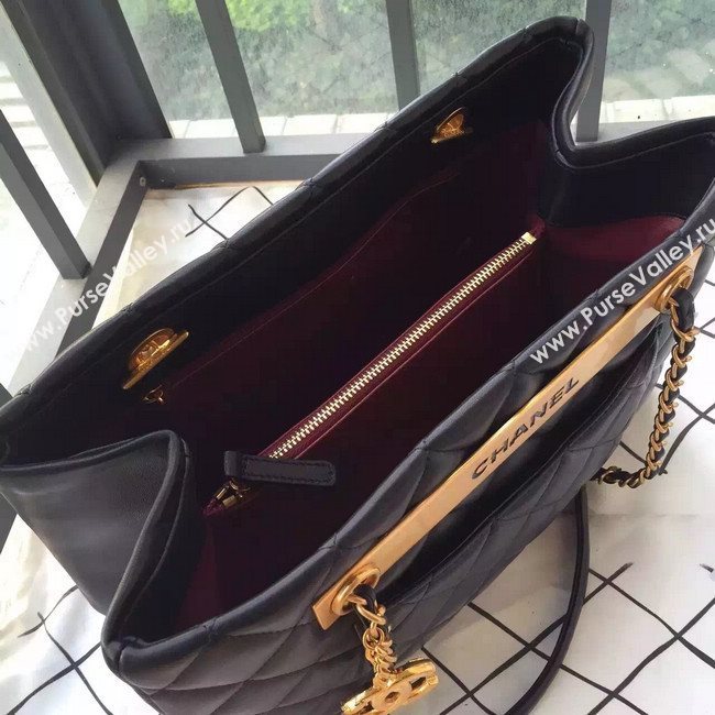 Chanel A57357 lambskin large shoulder handbag black bag 5912