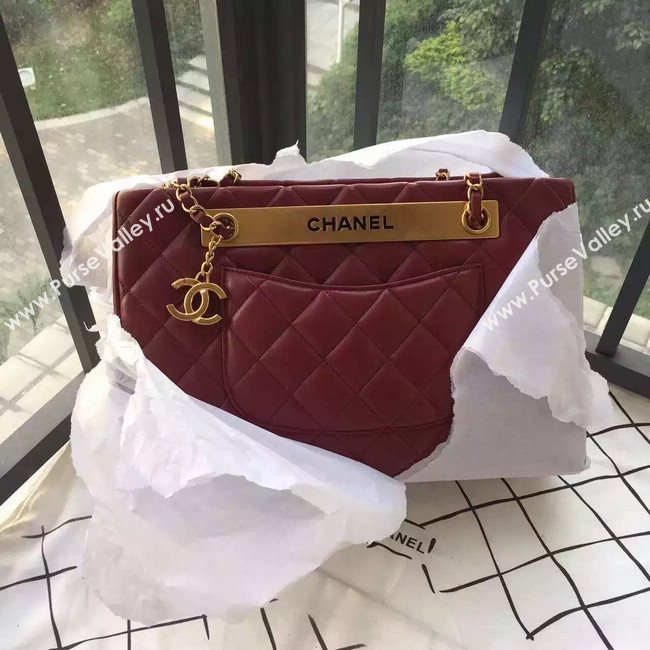 Chanel A57357 lambskin large shoulder handbag wine bag 5913