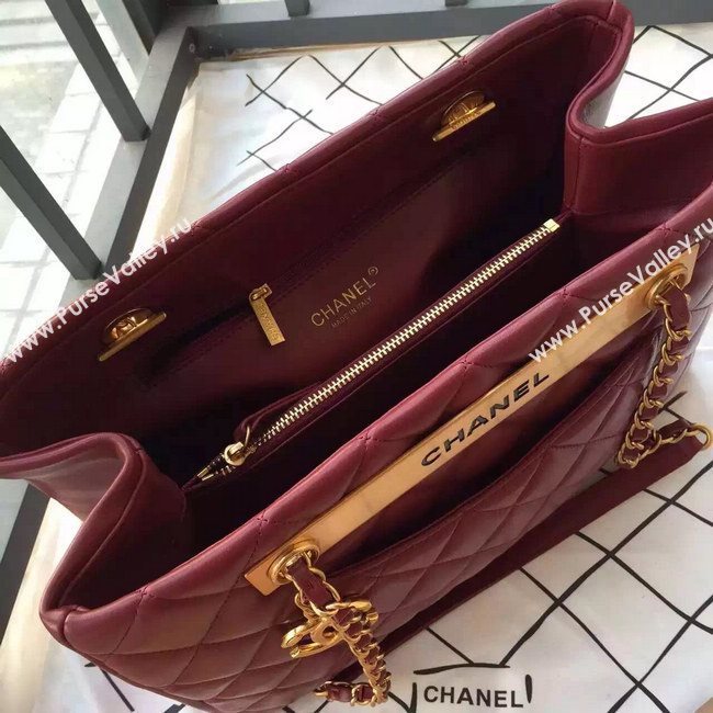 Chanel A57357 lambskin large shoulder handbag wine bag 5913