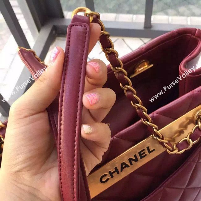 Chanel A57357 lambskin large shoulder handbag wine bag 5913