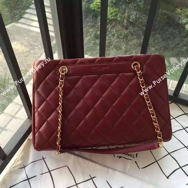 Chanel A57357 lambskin large shoulder handbag wine bag 5913