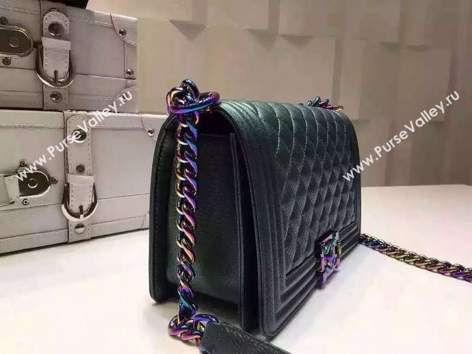 Chanel A67086 deerskin medium le boy handbag green bag 5916