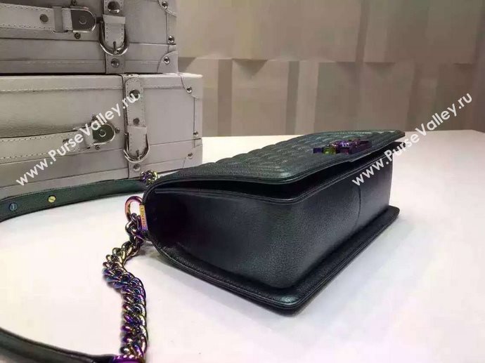 Chanel A67086 deerskin medium le boy handbag green bag 5916