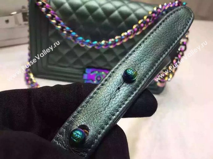 Chanel A67086 deerskin medium le boy handbag green bag 5916