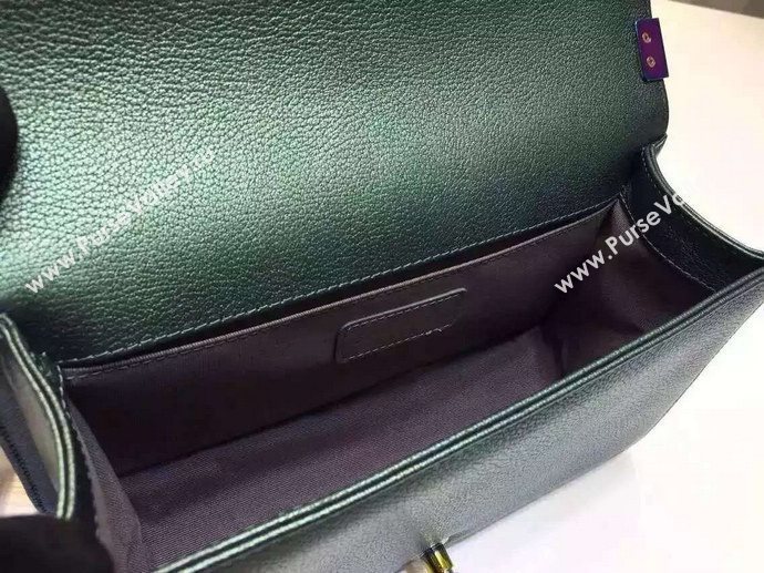 Chanel A67086 deerskin medium le boy handbag green bag 5916