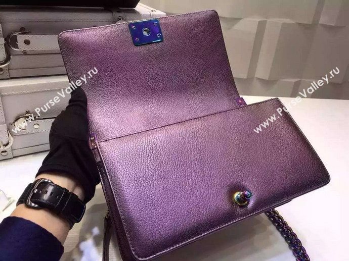 Chanel A67086 deerskin medium le boy handbag purple bag 5917