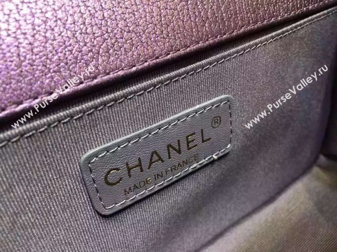 Chanel A67086 deerskin medium le boy handbag purple bag 5917