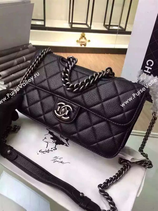 Chanel A68320 lambskin large classic flap handbag black bag 5918