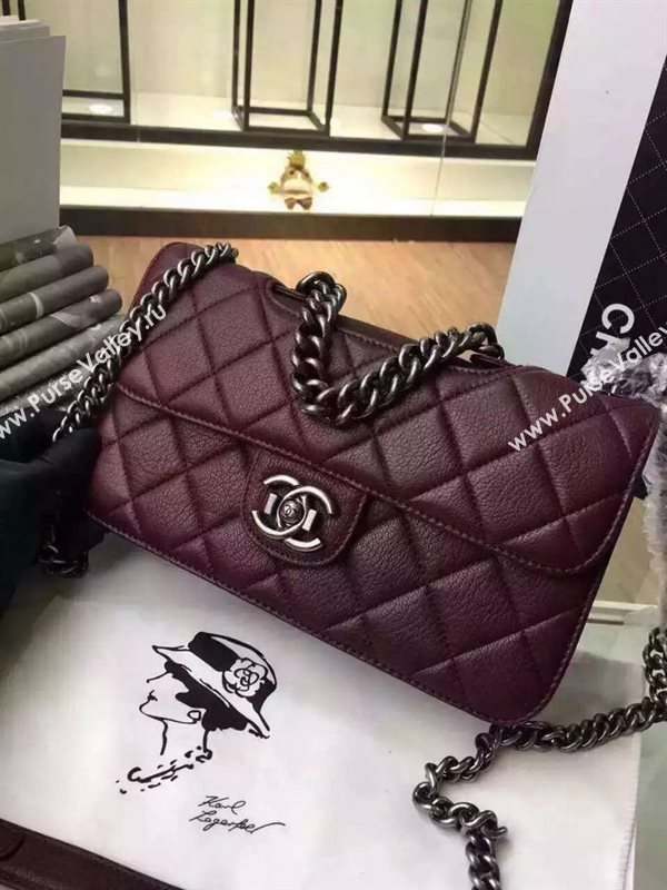 Chanel A68320 lambskin large classic flap handbag wine bag 5919