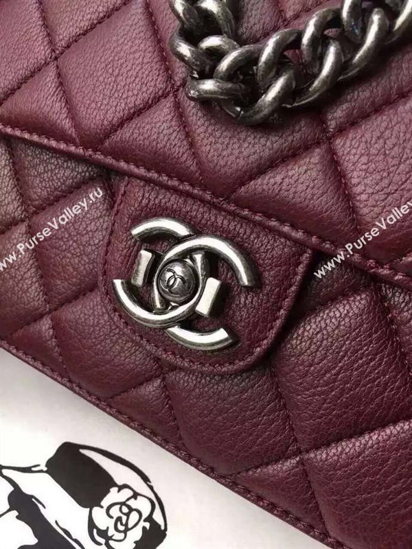 Chanel A68320 lambskin large classic flap handbag wine bag 5919