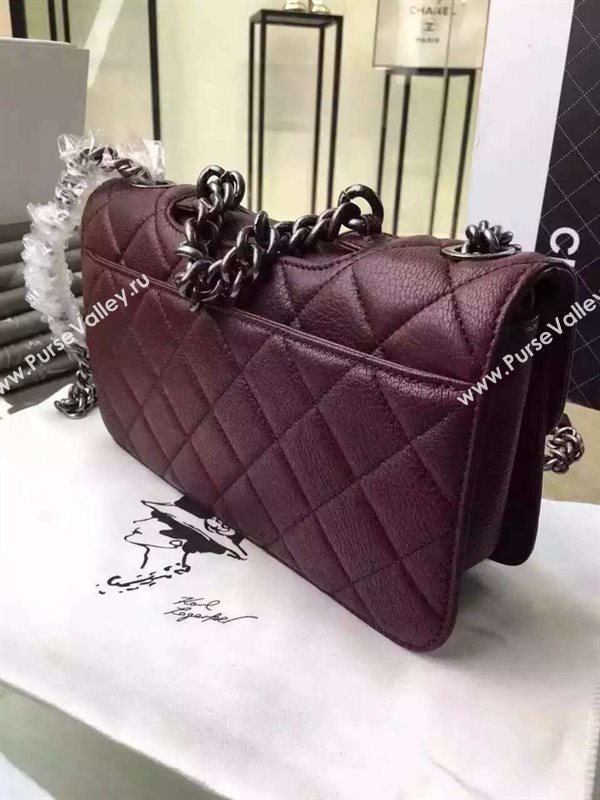 Chanel A68320 lambskin large classic flap handbag wine bag 5919