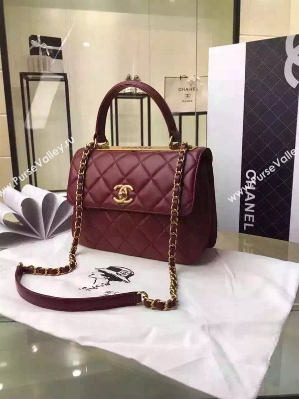 Chanel A92236 lambskin tote shoulder flap handbag wine bag 5921