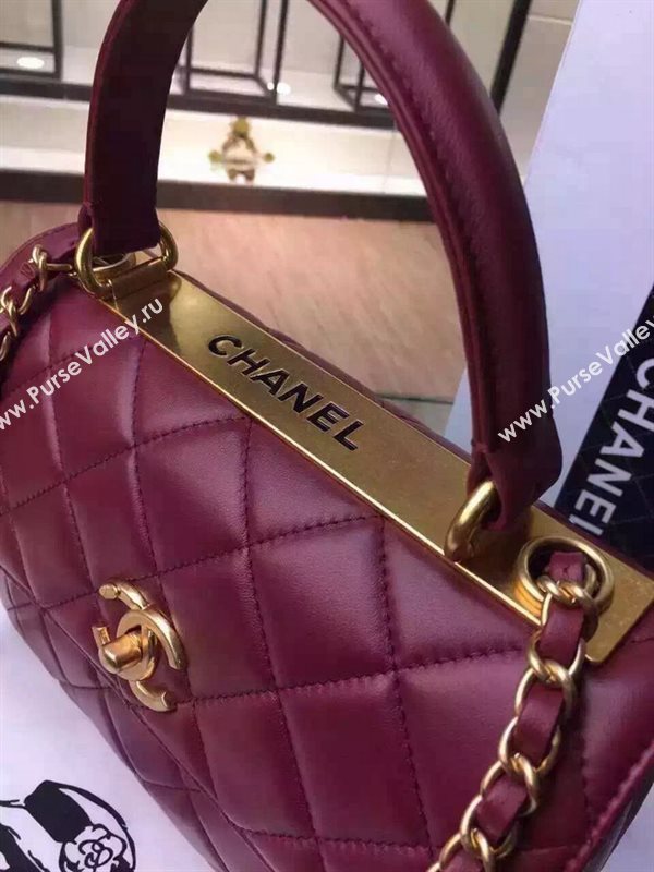 Chanel A92236 lambskin tote shoulder flap handbag wine bag 5921