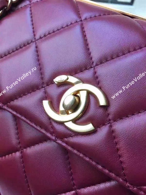 Chanel A92236 lambskin tote shoulder flap handbag wine bag 5921