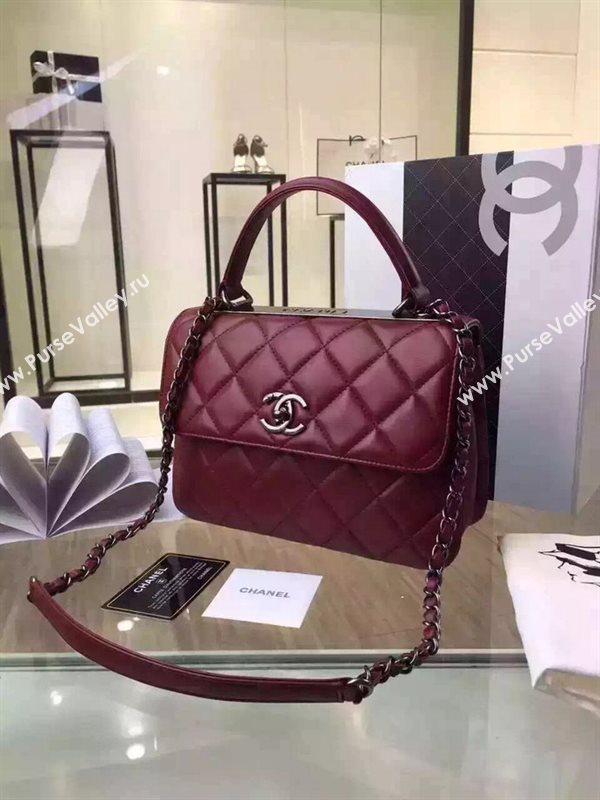 Chanel A92236 lambskin tote shoulder flap handbag wine bag 5922