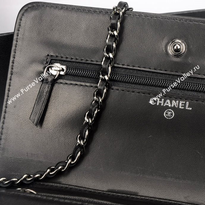 Chanel A33814 lambskin small V woc handbag black bag 5923