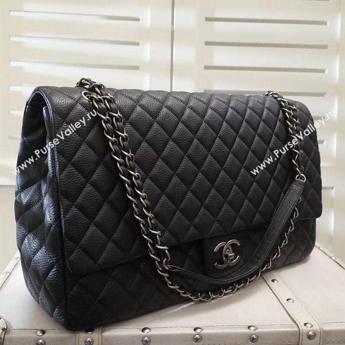 Chanel A91169 calfskin X large travel handbag black bag 5924