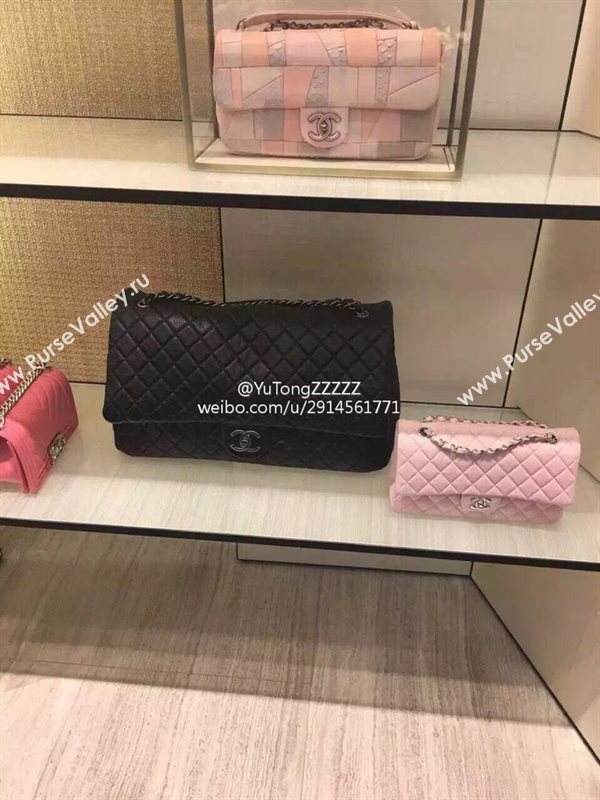 Chanel A91169 calfskin X large travel handbag black bag 5924