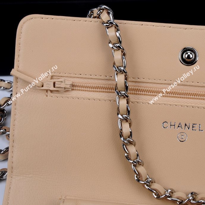 Chanel A33814 lambskin small V woc handbag apricot bag 5926