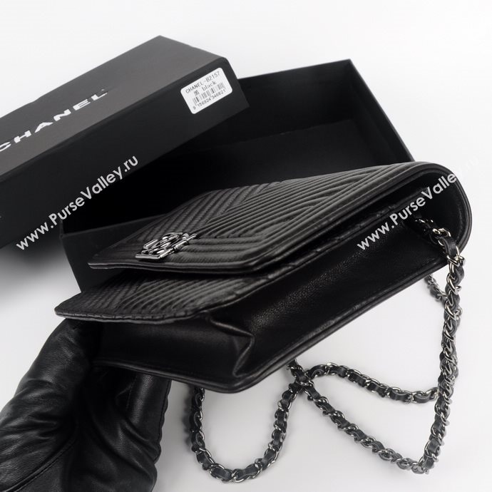 Chanel A33815 lambskin small V woc handbag black bag 5927