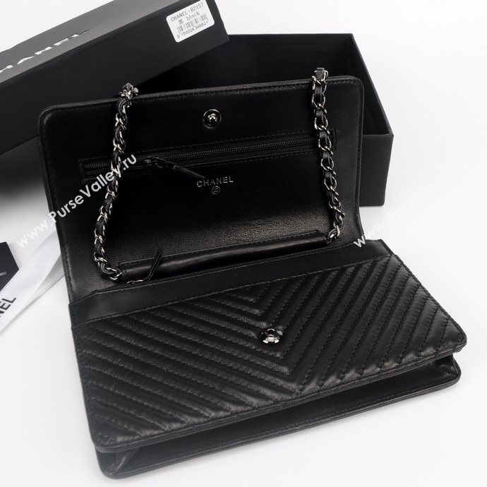 Chanel A33815 lambskin small V woc handbag black bag 5927