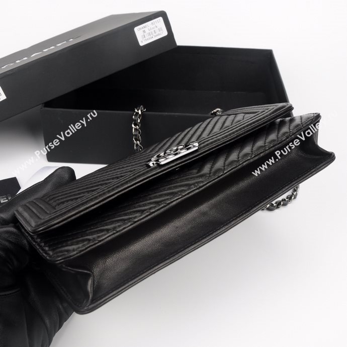 Chanel A33815 lambskin small V woc handbag black bag 5927