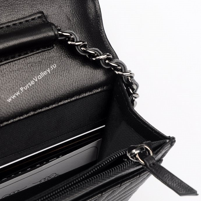 Chanel A33815 lambskin small V woc handbag black bag 5927