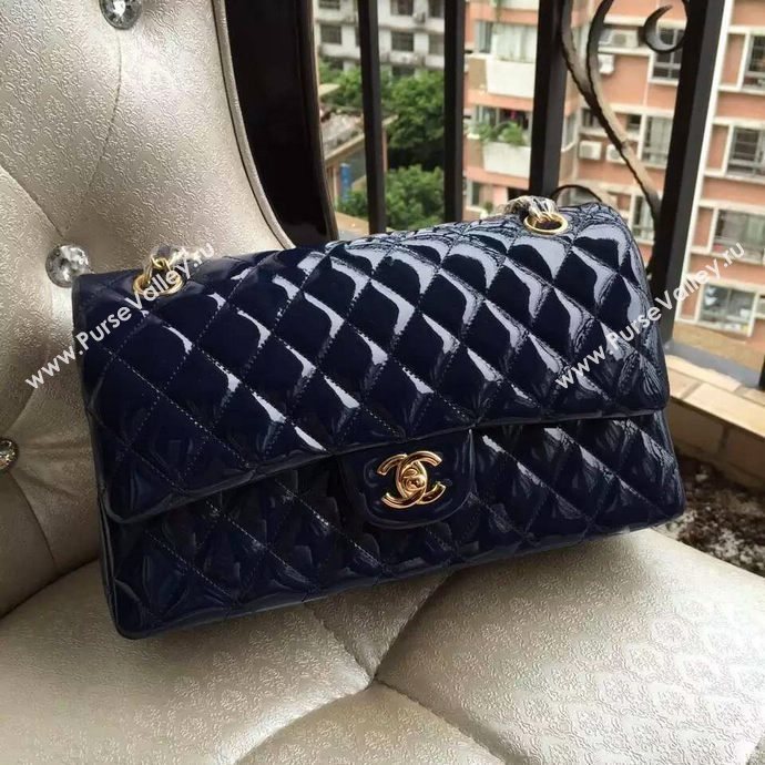 Chanel A1112 paint lambskin flap handbag blue bag 5928