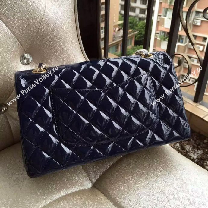 Chanel A1112 paint lambskin flap handbag blue bag 5928