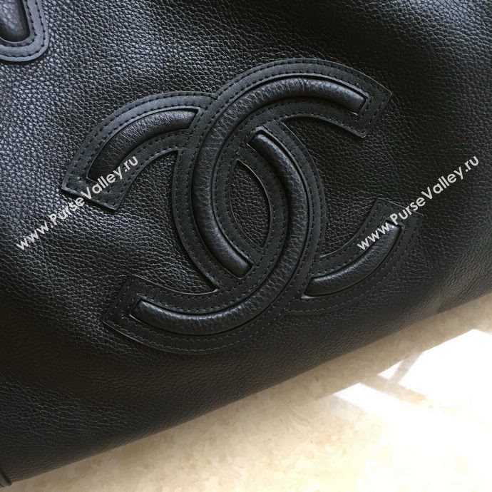 Chanel A4746 deerskin tote shoulder handbag black bag 5936