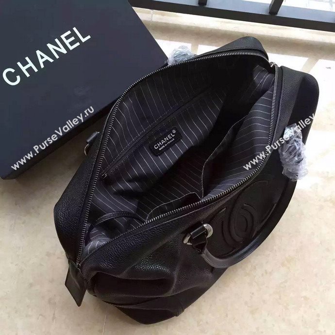 Chanel A4746 deerskin tote shoulder handbag black bag 5936