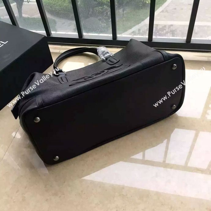 Chanel A4746 deerskin tote shoulder handbag black bag 5936