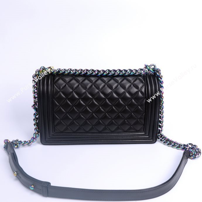 Chanel A67086 lambskin rainbow le boy handbag black bag 5939