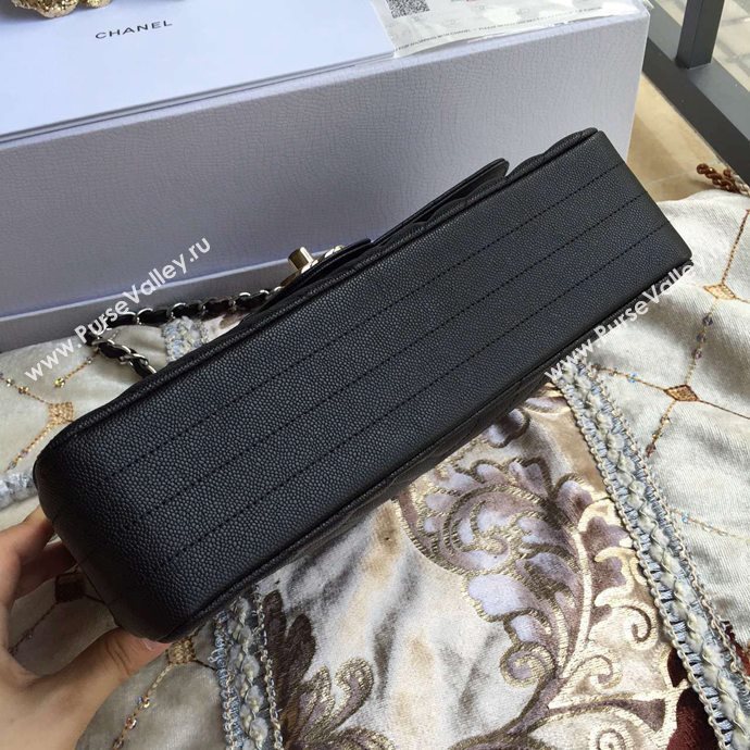 Chanel A1112 caviar lambskin flap handbag black bag 6040