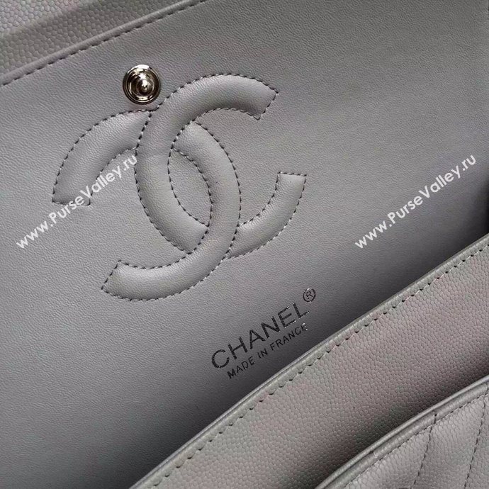 Chanel A1112 caviar lambskin flap handbag gray bag 6042