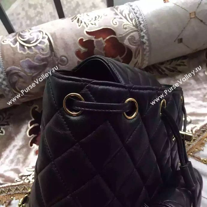 Chanel A46523 lambskin backpack handbag black bag 6043