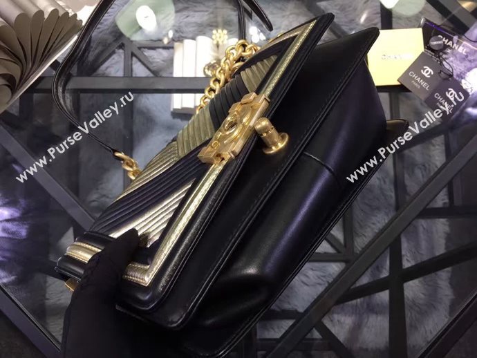 Chanel A67086 lambskin le boy handbag black bag 6044