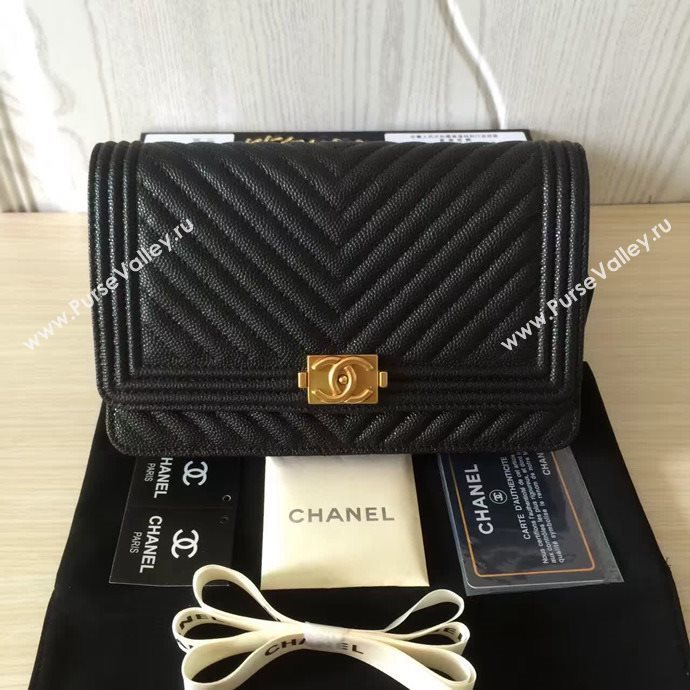 Chanel A33815 caviar lambskin woc handbag black bag 6045