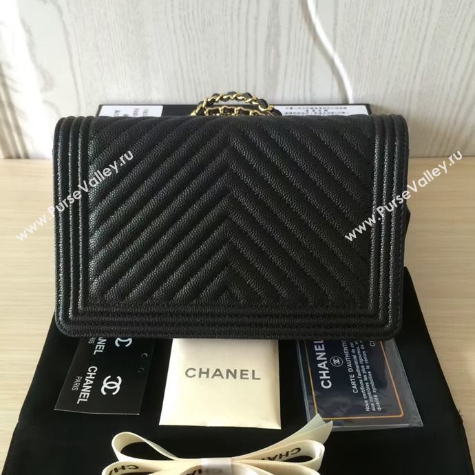 Chanel A33815 caviar lambskin woc handbag black bag 6045