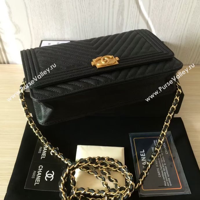 Chanel A33815 caviar lambskin woc handbag black bag 6045