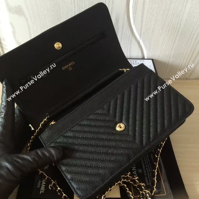 Chanel A33815 caviar lambskin woc handbag black bag 6045