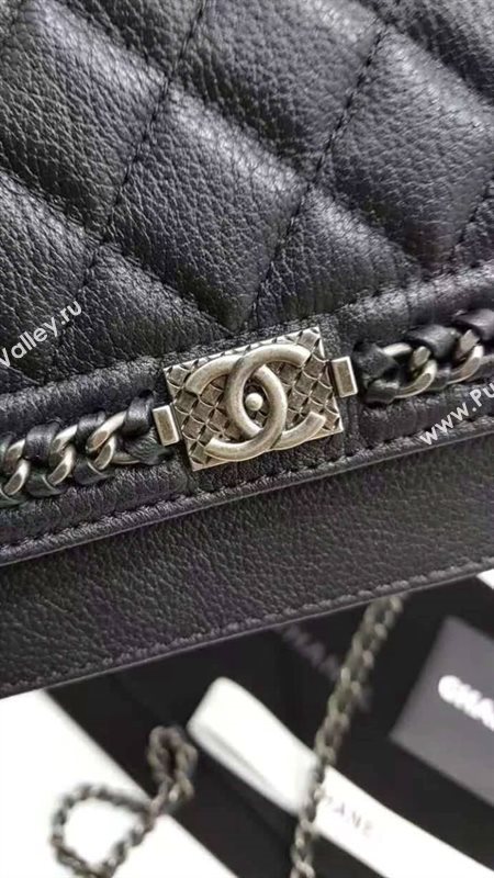 Chanel A33815 deerskin chain woc handbag black bag 6046