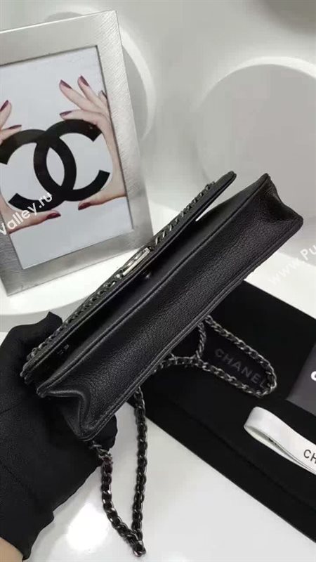 Chanel A33815 deerskin chain woc handbag black bag 6046