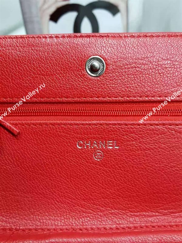Chanel A33815 deerskin chain woc handbag red bag 6047