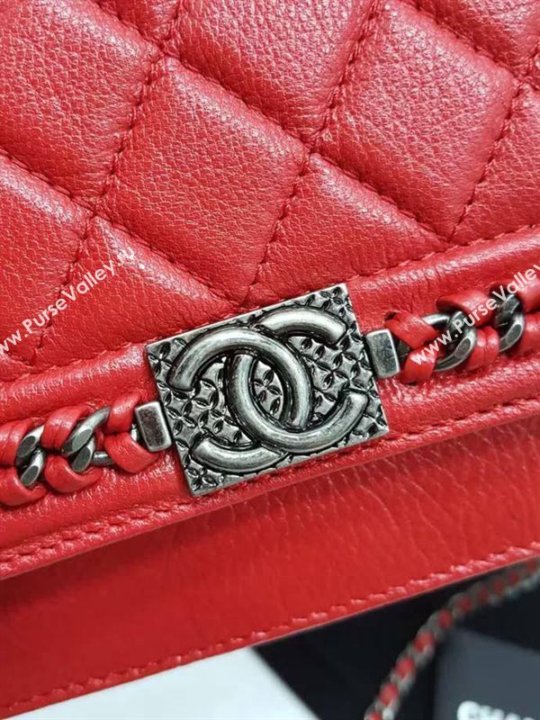 Chanel A33815 deerskin chain woc handbag red bag 6047