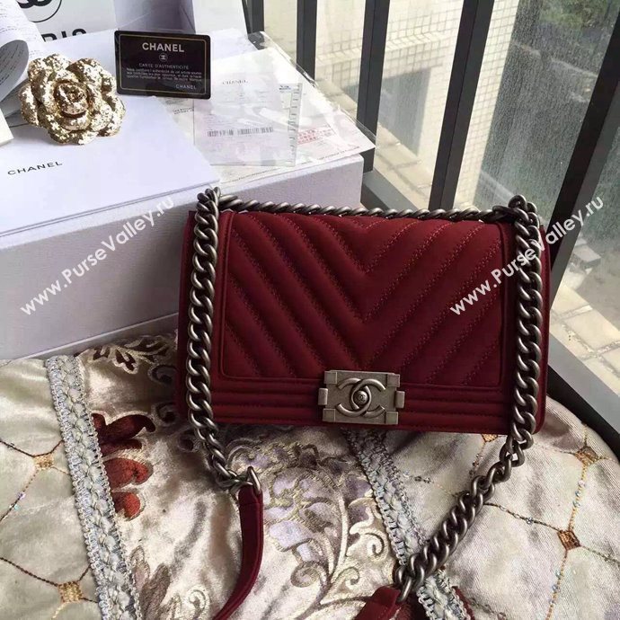 Chanel A67086 suede le boy handbag wine bag 6049