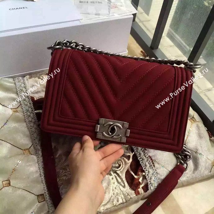 Chanel A67086 suede le boy handbag wine bag 6049