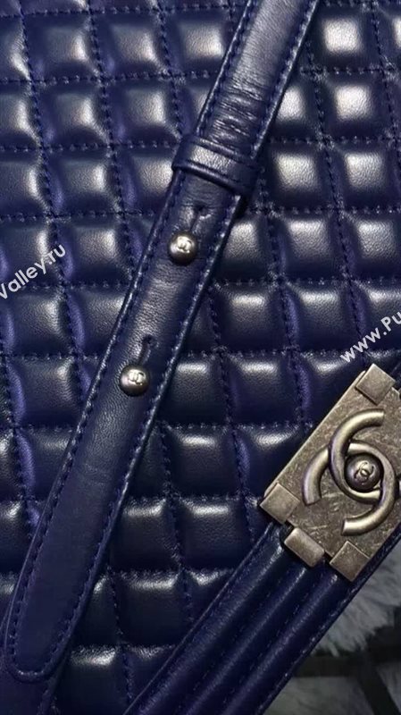 Chanel A67088 lambskin large 28cm le blue boy bag 6051